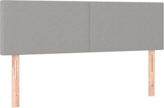 vidaXL Cabecero Con Led De Tela Gris Claro 144x5x78/88 Cm Vidaxl