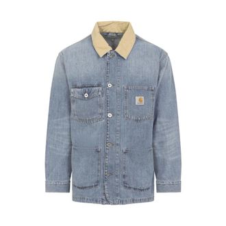 Carhartt Work in Progress Jassen, Heren, Blauw, L, Katoen, Warren Chore Coat