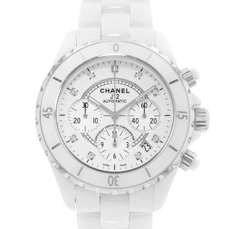 Chanel Pre-owned Chanel J12 Chronograph Diamond White Dial Unisex Watch H2009