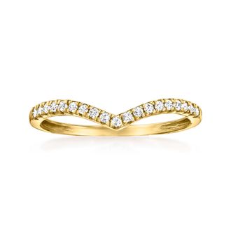 RS Pure by Ross-Simons Diamond Chevron Ring in 14kt Yellow Gold