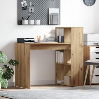 Berkfield Home Writing Desk Artisan Oak Particle board Medium Writing Desk in Brown