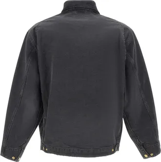 Carhartt Work in Progress Mens Jacket Og Detroit Black Destroy Wash Black-Black Black/black