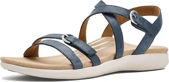 Aetrex Hadley Adjustable Quarter Strap Sandals Womens Sandals Hazy Blue : EU 41 (US Womens 10-10.5) M (B), Leather