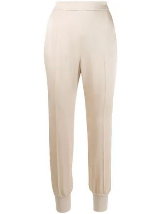 Stella McCartney mesh sided trousers - women - Cotton - 40 - Neutrals