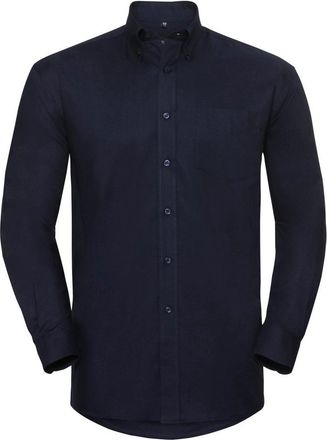 Russell Athletic Russell Collectie Heren Lange Mouw Easy Care Oxford Shirt (Heldere marine)