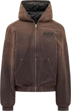Willy Chavarria Gewatteerde Juggernaut Hoodie - Heren - Hoodies - Bruin - M - Katoen - Hoodies & sweatvesten