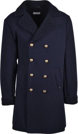 Daniele Alessandrini Cappotto - Heren - Mantels - Blauw - Maat: 2XL Wol