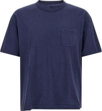 Visvim Jumbo T-shirt met borstzak - Heren - T-shirts - Blauw - 2XL - Wol - Tops