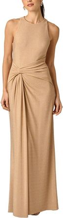 Adrianna Papell Metallic Knit Long Dress