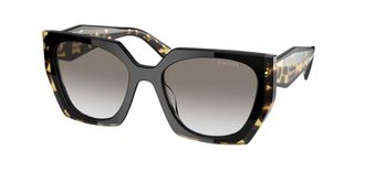 Prada PR 15WSF Asian Fit 3890A7 Womens Sunglasses Black Size 55