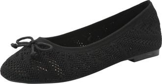 Generic Women Fly Woven Flat Shoes Fashionable Casual Walking Footwear with Thickened Soft Sole for Everyday Comfort (Black, 5.5)