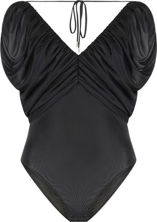 Pinko Black V-Neck Draped Top