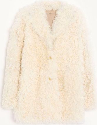 Valentino Shearling Peacoat Woman IVORY 48