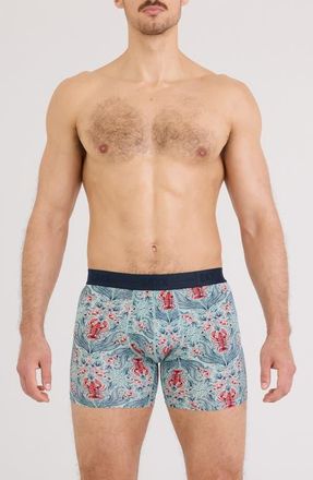 Saxx Smooth Luxe Micro Modal Boxer Briefs in Lobster Flourish-Mnt at Nordstrom, Size Xx-Large