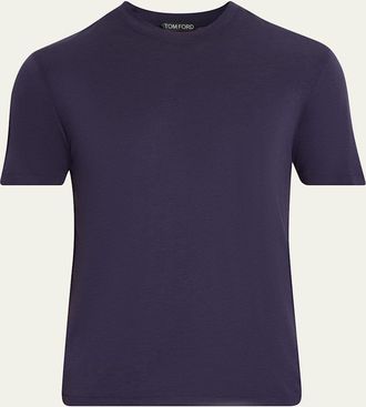 Tom Ford Mens Lyocell-Cotton Crewneck T-Shirt