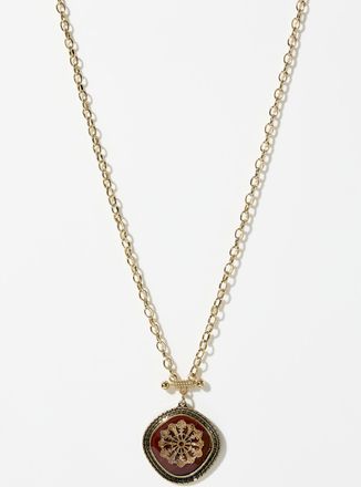 Simons Womens Large baroque medallion necklace