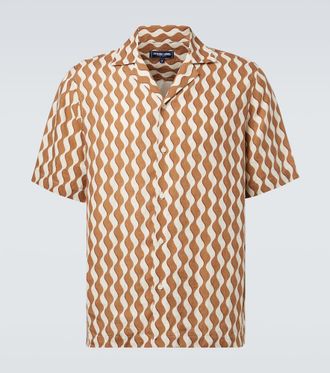 Frescobol Carioca Camisa Roberto de lino estampada