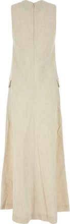C & M Camilla and Marc Womens Floris Maxi Dress Beige Polyester Rayon Lycra