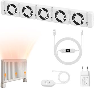 OEM Ventilador 5.0, Amplificador Inteligente Para Radiador, Velocidad Ajustable Con Termostato, Silencioso, Ahorra Energ&iacute;a Y Costes De Calefacci&oacute;n (kit In