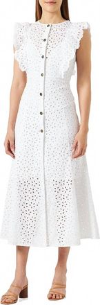 Pinko Eyelet Maxi Dress In White