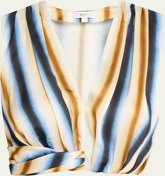 A.L.C. Brooklyn Twist-Hem Crop Top