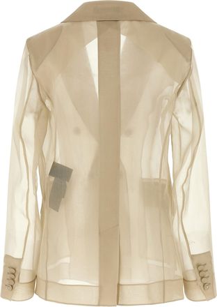 Max Mara Womens Beige Silk Blazer Clothing