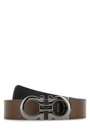 Ferragamo Brown Logo Buckle Reversible Belt