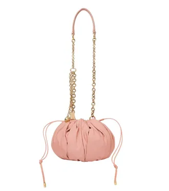 Chlo&eacute; Beige Plisse Medium Shoulder Bag