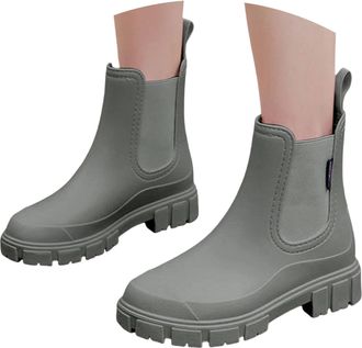 Generic Ankle Rubber Wellies Women Short Wellies Women Garden Shoes Welly Boots Non Slip Detachable With Cotton Inside Rain Boots
