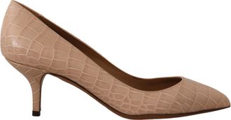 Dolce & Gabbana Beige Leren Puntige Hakken Pumps Schoenen
