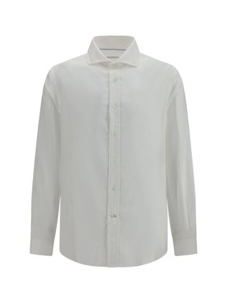 Brunello Cucinelli Mens Cotton Shirt Taupe