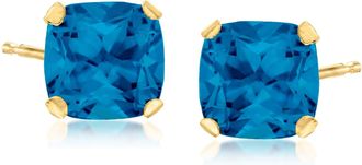Ross-Simons London Blue Topaz Martini Stud Earrings in 14kt Yellow Gold