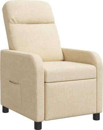 vidaXL Recliner Crema Tela Vidaxl