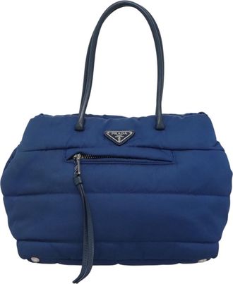 Prada Tessuto Blue Synthetic Handbag (Pre-Owned)