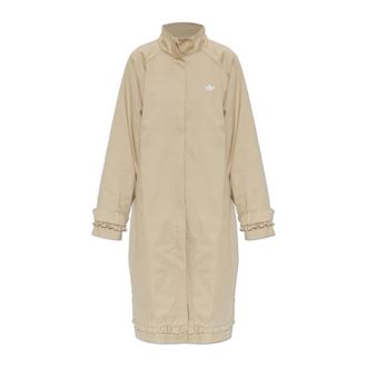 adidas Pliss&eacute; Track Topjas - Dames - Mantel - Beige - M - Katoen - Jassen
