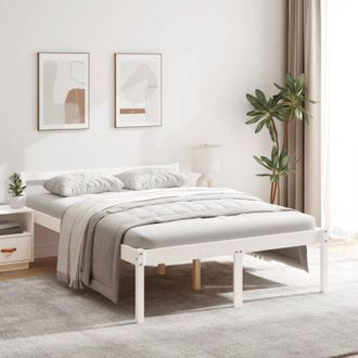 vidaXL Letto per Anziani Bianco 120x200 cm in Legno Massello di Pino vidaXL