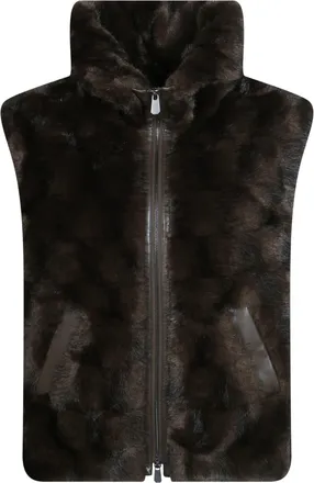 Pinko Glossinia Aspen Plush High Collar Gilet