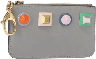 Fendi Pre-owned Vintage leren portemonnee - Dames - Vintage Accessoires - Grijs - ONE Size - Leer - Vintage