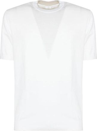 Eleventy Cotton Jersey T-shirt - Heren - Ronde hals truien - Wit - S - Katoen - Truien & Vesten