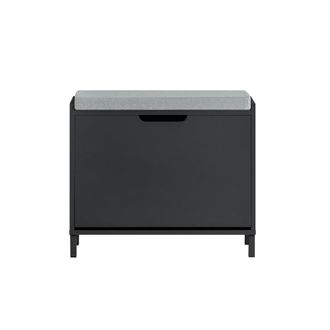 SoBuy Banco zapatero peque&ntilde;o estrecho con 1 puerta negro