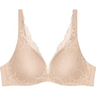 Triumph Body MakeUp Illusion Lace Demi Bra in Nude Beige at Nordstrom, Size 38Dd