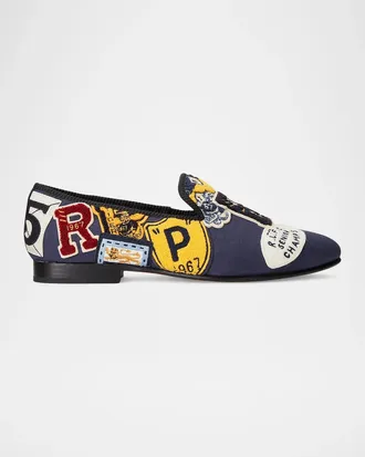 Polo Ralph Lauren Men & apos;s Paxton Logo-Patch Canvas Slippers