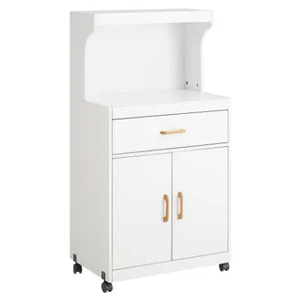 SoBuy Mobile Microonde Credenza Cucina Con Route, Bianco, Fsb12-w - Sobuy