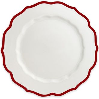 Caskata Stella Crimson Scalloped Dinner Plate - Porcelain - Set 4 in Red at Nordstrom