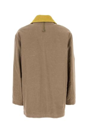 Fendi Mens Cappuccino Canvas Coat Beige Cappotti