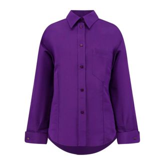Balenciaga Shirts, female, Purple, Size: XS Silk Shirt