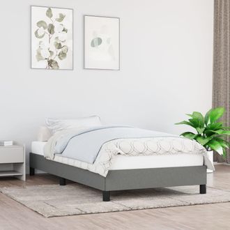 vidaXL Vidaxl - Estructura De Cama Sin Colch&oacute;n Tela Gris Oscuro 90x190 Cm
