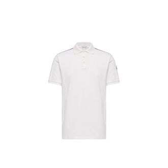 Moncler Moncler Tricolor-trimmed Cotton Piquet Polo Shirt, Men, White, Size: 3xl