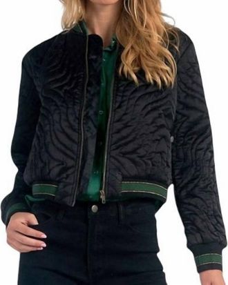 Elan Quilted Bomber Jacket In Black