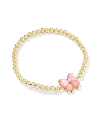 Kendra Scott Womens Haley Bow Stretch Bracelet In Gold Blush Mop